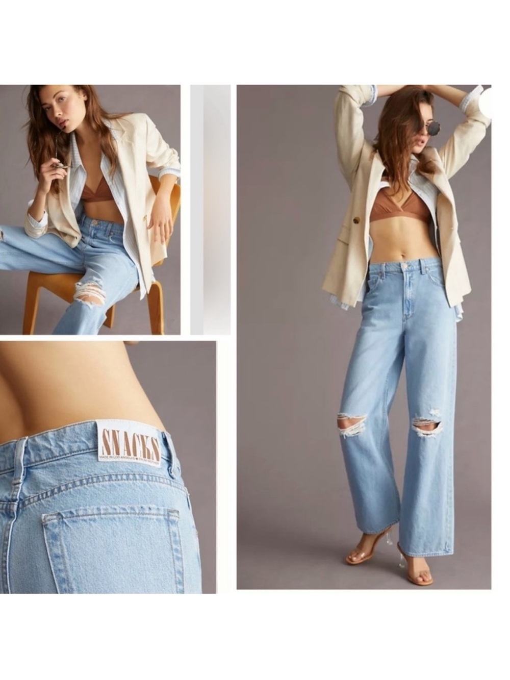 SNACKS by Mother The Fun Dip Puddle Wide Leg Jeans Lost of Nibbles